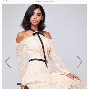 [NEW] Bebe cold shoulder lace dress